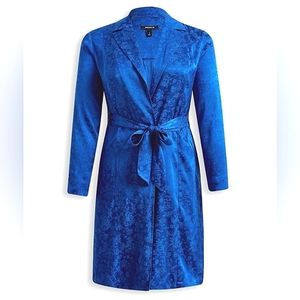 NWT Torrid Trenchcoat 2X Blue Jacquard
